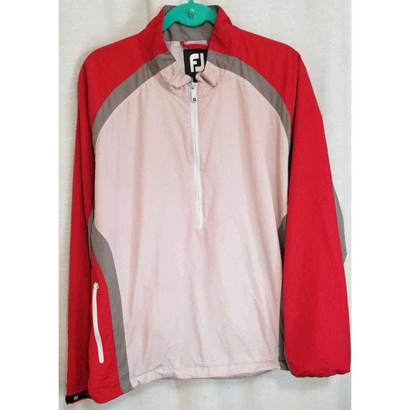 FootJoy Other - Foot Joy Red Golf Pullover Windbreaker Jacket Size Large